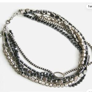 Vintage Silpada 925 and Hematite Bead 5 Strand Necklace. New in Box